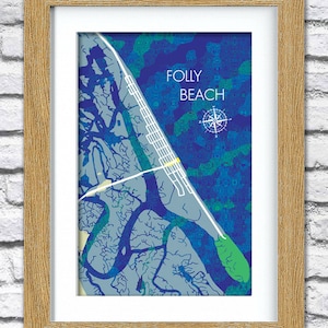 Folly Beach Mapa Arte