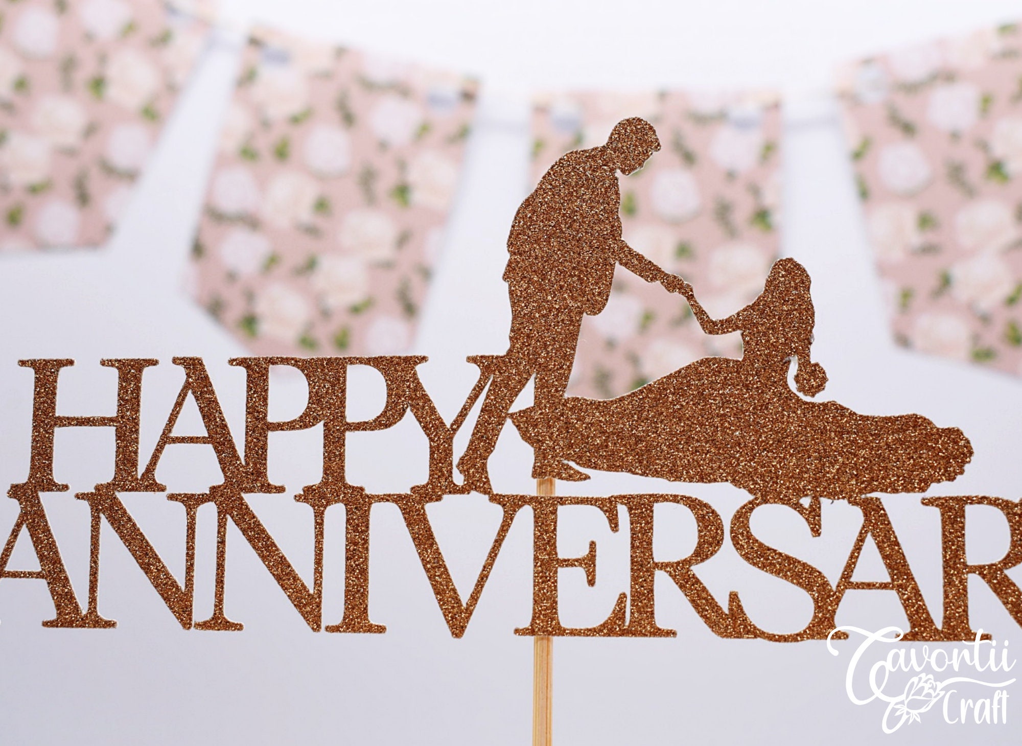 Happy Anniversary Cake Topper Cake Topper Card Cake Topper Etsy UK