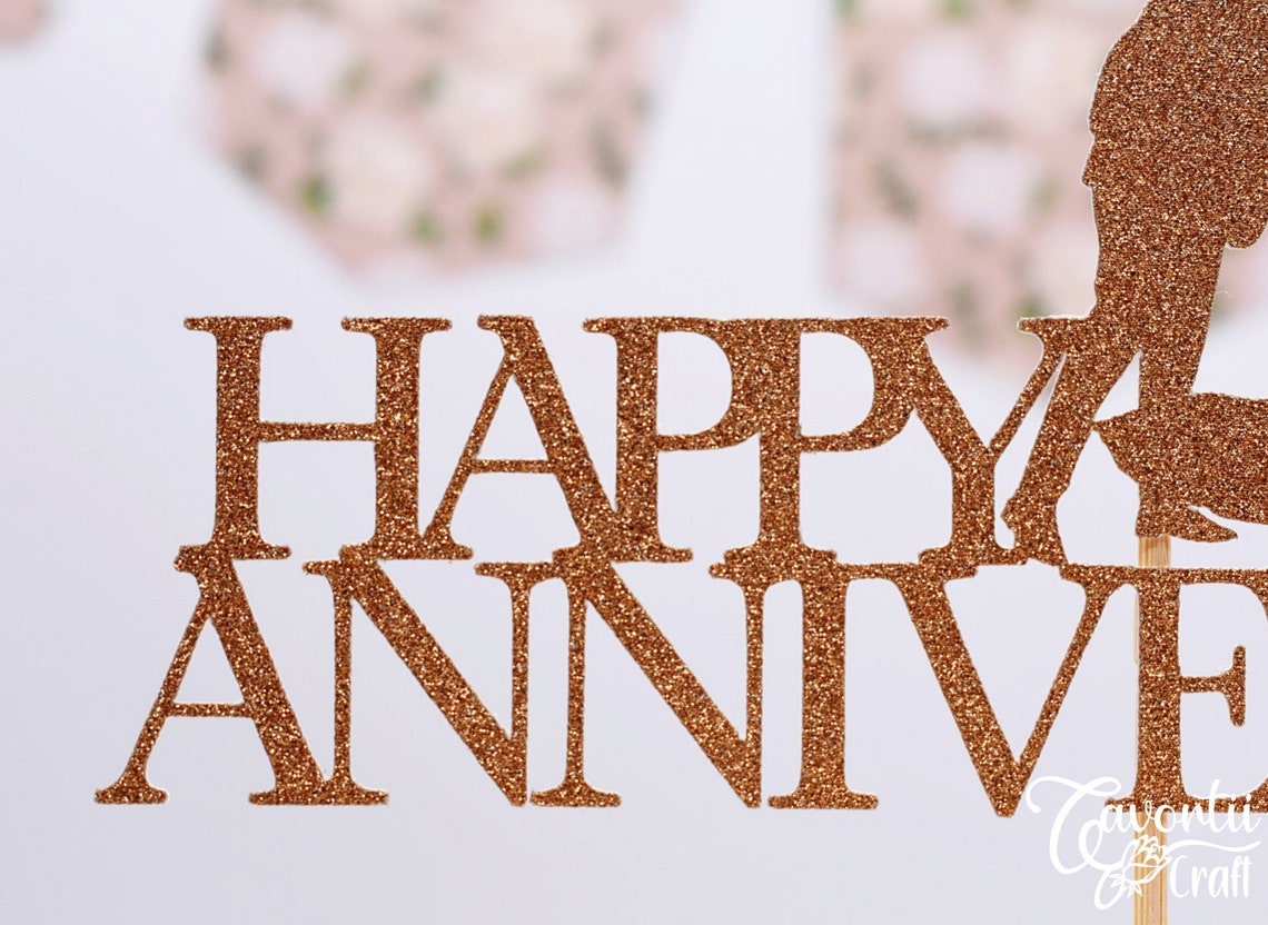 Happy Anniversary Cake Topper Cake Topper Card Cake Topper Etsy UK