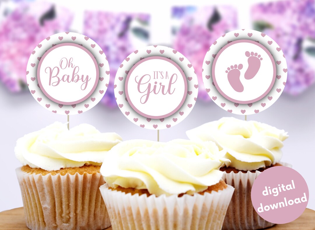 Printable Gender Reveal Cupcake Toppers Printable Cupcake - Etsy