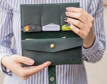 Leather Wallet for Women, Personalised Leather Wallet for Men, Custom Womens Wallet with Coin Purse, Minimalist Wallet like Gift for Womens