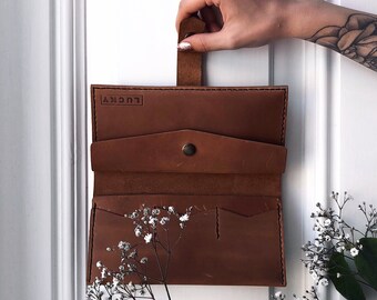 Personalized Wallet for Women, Leather Slim Wallet like Women's Christmas Gift, Long Slim Wallet With Laser Engraving, Leather Gift for Wife