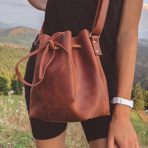 Bags For Women,Genuine Leather Bag For Women,Women's Bag Leather,Bucket Bag Leather,Leather Crossbody Bag Women Handmade,Mother's Day Gift image 1