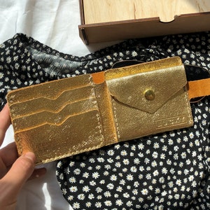 Small Wallet Women,Golden Leather Small Wallet,Leather Wallet Purse,Mini Wallet Gold,Womens Wallet,Mother's Day Gift,Personlized Wallet