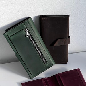 Portefeuille en cuir pour femme, portefeuille personnalisé avec gravure laser, portefeuille en cuir avec porte-monnaie, cadeau femme, portefeuille fin en cuir