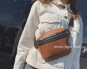 Unisex Hip Pack, Leather Fanny Pack for Women, Custom Hip Bag like Leather Gift, Personalized Fanny Pack with Laser Engraving, Crossbody Bag