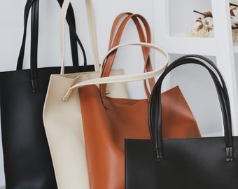 Tote Bag for Women, Eco Leather Hobo Bag, Eco Leather Shopper Bag like Wife Gift, Handmade Shoulder Bag,Mother's Day Gift,Tote Bag Aesthetic