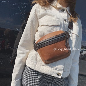 Sac banane unisexe, sac banane en cuir pour femme, sac banane personnalisé comme cadeau en cuir, sac banane personnalisé avec gravure laser, sac à bandoulière