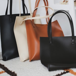 Sac cabas en cuir écologique pour femme, sac cabas en cuir végétalien comme cadeau pour femme, grand sac cabas en cuir écologique pour femme, sac cabas en similicuir