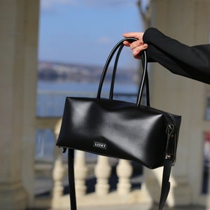 Leder Damentasche, Umhängetasche aus Eco-Leder für Damen, Große Reißverschlusstasche wie Geschenk, Crossbody Messenger Bag mit Handtaschengriffen