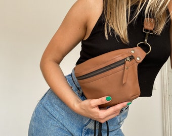 Small Bag Unisex, Womens Bag Leather, Leather Hip Bag, Men Hip Bag Leather, Festival Leather CrossBody Bag, Women's Gift Idea, Leather Bag
