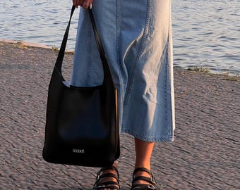Extra Large Eco Leather Tote Bag, Brown Large Hobo Bag for Womens, Big Eco Leather Shoulder Bag, Faux Leather Gift for Women, Womens Gift
