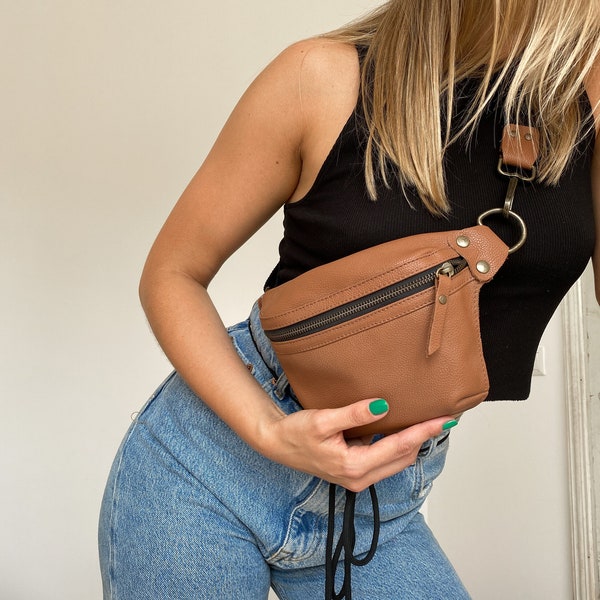 Small Bag Unisex, Womens Bag Leather, Leather Hip Bag, Men Hip Bag Leather, Festival Leather CrossBody Bag, Women's Gift Idea, Leather Bag