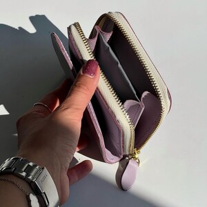 Women's Mini Wallet, Leather Wallet Purse as a Gift for Her, Mini Clutch Wallet, Personalized Wallet Woman, Zipper Around Wallet for Woman