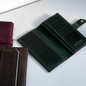 Cartera de mujer, Cartera de cuero personalizada, Cartera de mujer, Cartera de cuero, Regalo para mujer, Cartera delgada de cuero, Regalo para el día de la madre, Cartera de cuero para teléfono