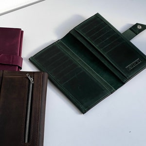Portemonnee voor dames, gepersonaliseerde leren portemonnee met lasergravure, damesportemonnee als leren cadeau, leren portemonnee, leren slanke portemonnee