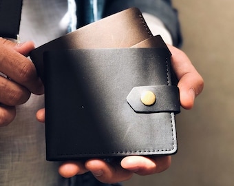 Men's Leather Wallet, Personalized Wallet for Men, Bifold Wallet with Engraving, Wallet With Coin Purse, Leather Gift for Him, Men Wallet