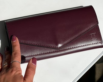 Schlanke Lederbrieftasche, Lederbrieftasche für Damen, personalisierte benutzerdefinierte Brieftasche mit Lasergravur, Lederbrieftasche mit Münze Geldbörse, Damengeschenk