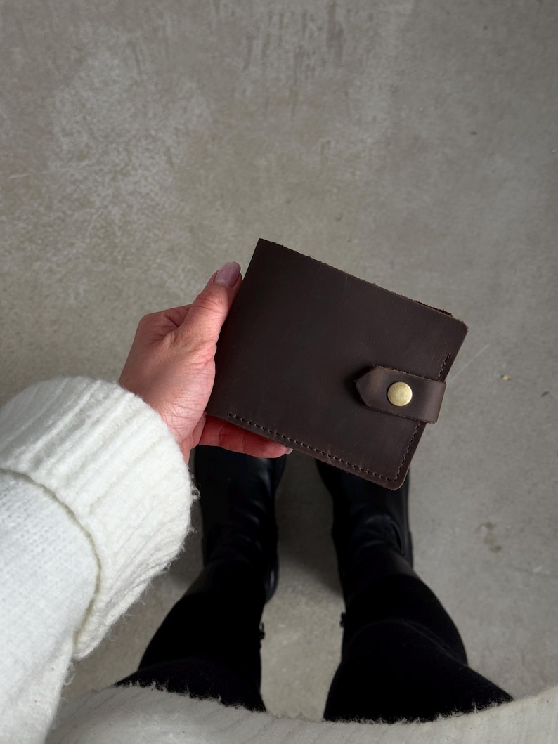 Small Wallet for Women, Personalized Leather Wallet, Leather Wallet with Coin Purse, Mini Wallet, Handmade Womens Wallet with Card Pocket image 15