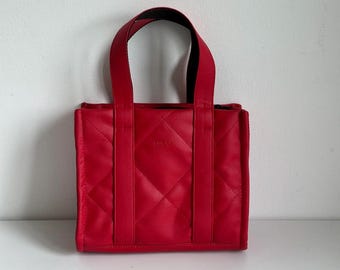 Rote Einkaufstasche - Schultertasche, Handtasche mit Riemen für den Alltag