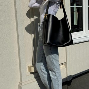 Shoulder Bag, Eco Leather Hobo Bags for Women, Vegan Leather Shoulder Bag, Women Shopper Bag, Leather Hobo Bag, Women's Gift Shoulder Bag image 11