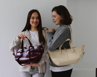 Vegan Leather Tote Bag-Everyday Shoulder Handbag with Zipper