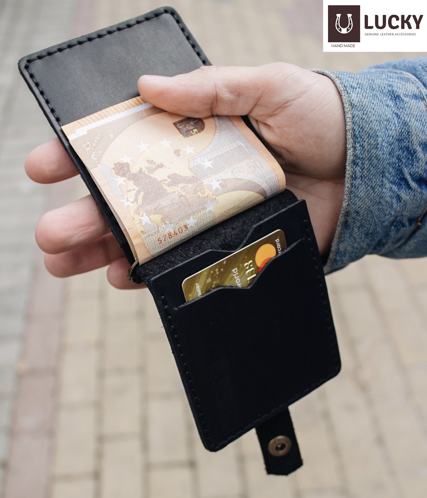 Mens Leather Short Wallet Money Clip Multi Card Card Holder Ultra