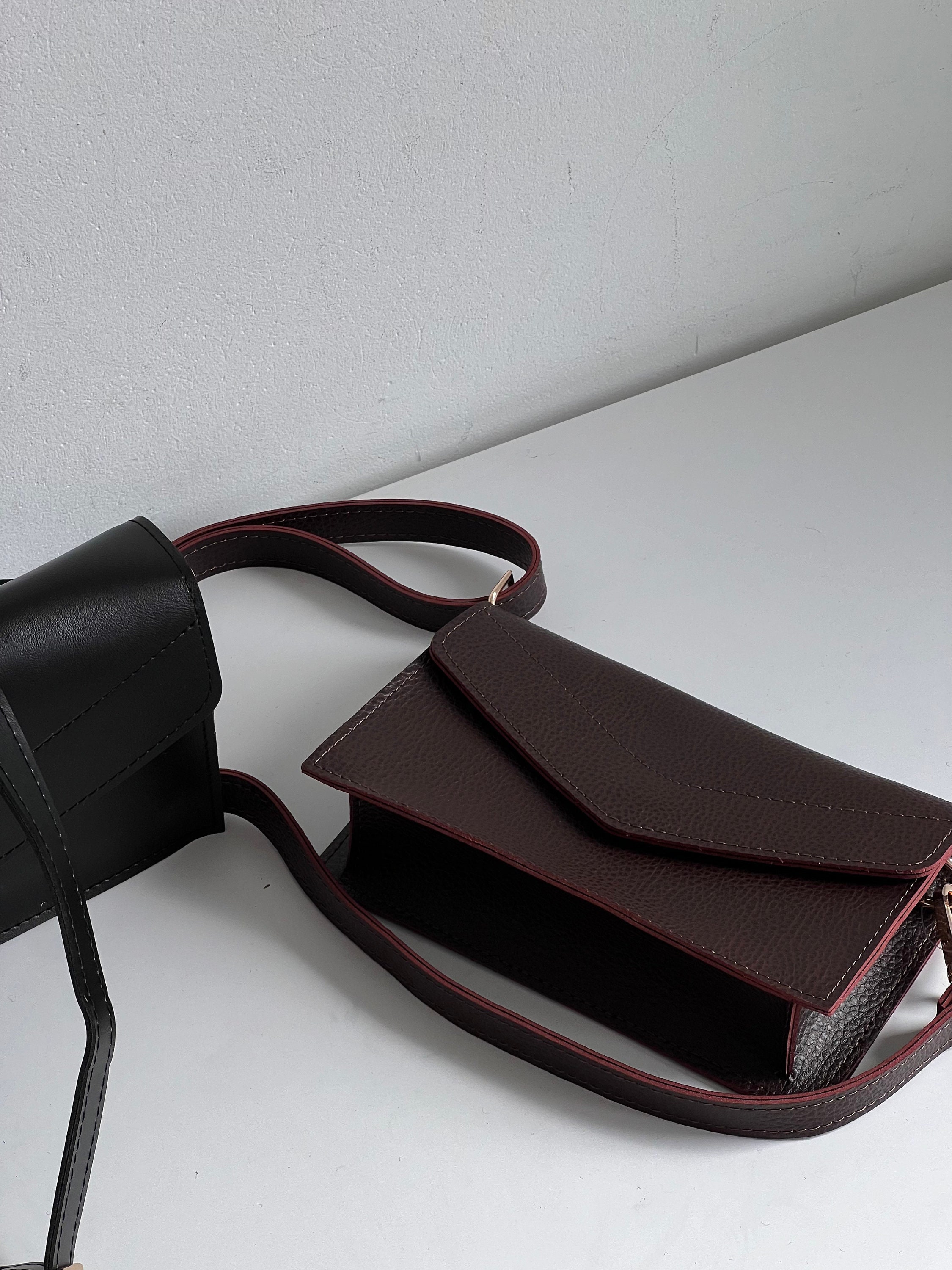 Vegan Leather Clutch for Women, Mini Messenger Bag, Eco Leather Small Women's Bag, Shoulder Bag with a Removable Strap, Tote Bag Aesthetic