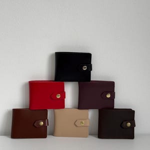 Small Wallet for Women, Personalized Leather Wallet, Leather Wallet with Coin Purse, Mini Wallet, Handmade Womens Wallet with Card Pocket image 8