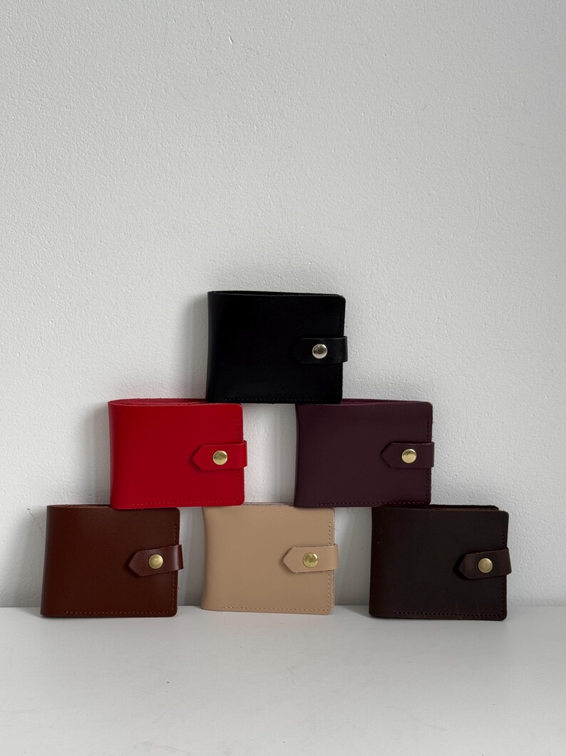 Small Wallet for Women, Personalized Leather Wallet, Leather Wallet with Coin Purse, Mini Wallet, Handmade Womens Wallet with Card Pocket image 8