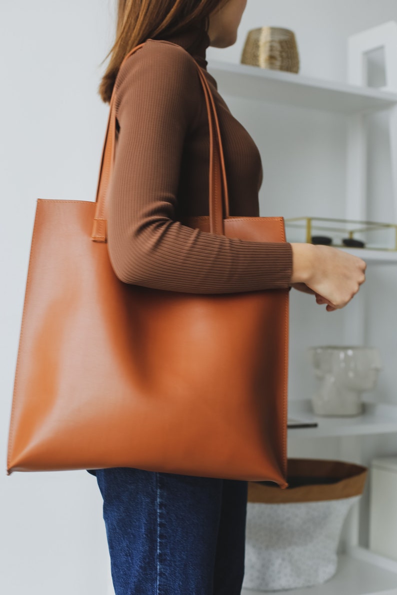 Tote Bag Women,Eco Leather Tote Bag,Eco Leather Shopper Bag,Big Shopper Bag Women,Women's Bag,Faux Leather Bag For Woman,Mother's Day Gift imagem 3