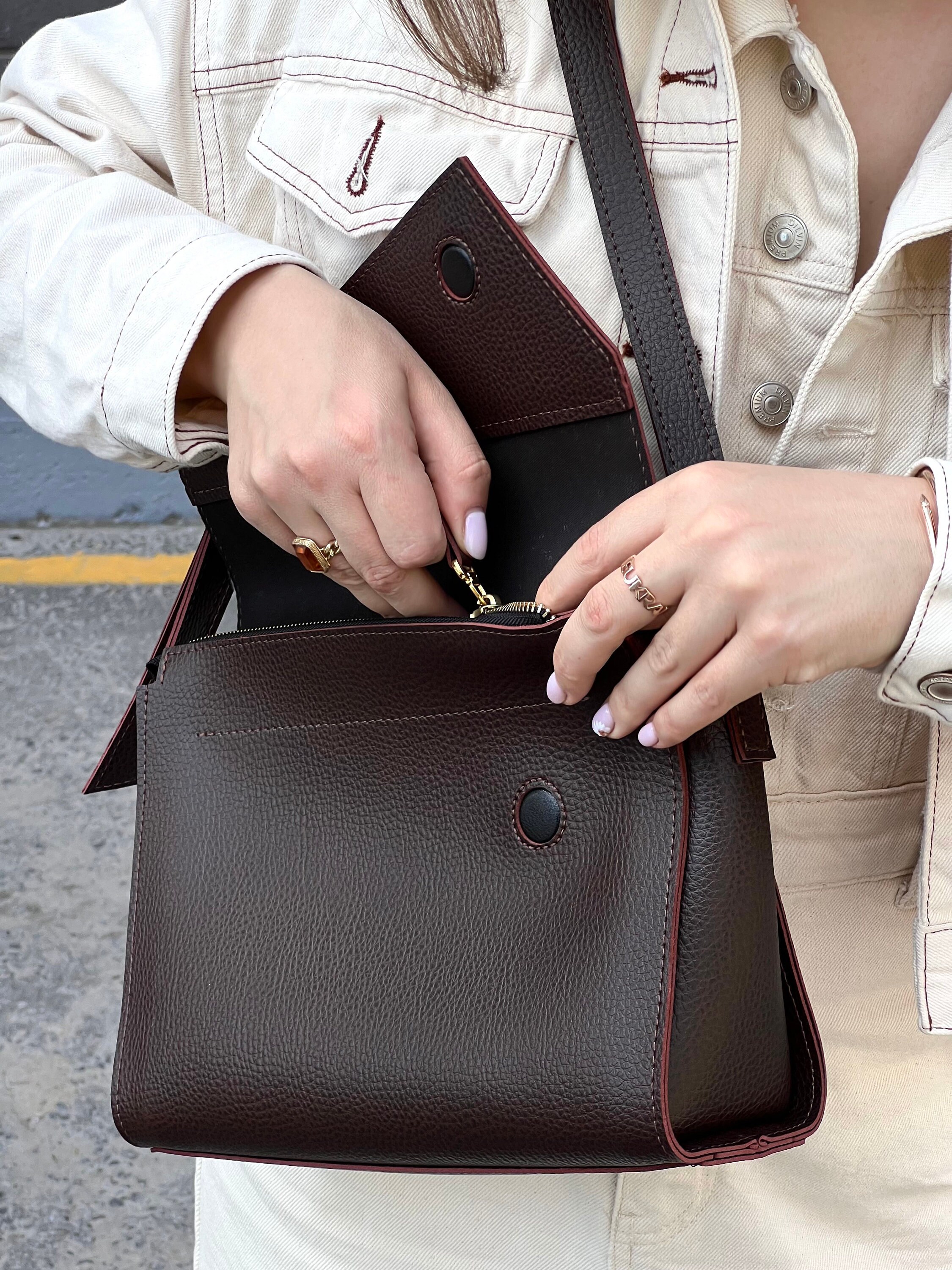 Woven Vegan Leather Bag, Custom Boat Tote, Small Eco Leather 