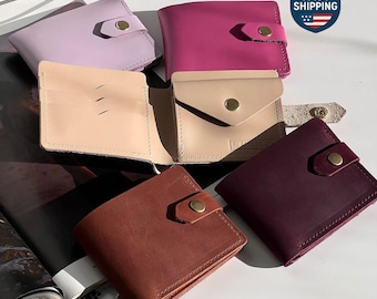 Small Leather Wallet for Women, Mini Wallet Women, Pocket Leather Wallet, Personalized Wallet for Woman, Leather Wallet Women's, Small Purse