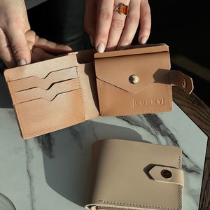 Cartera personalizada, Cartera de cuero con monedero, Cartera de mujer, Cartera hecha a mano como regalo de cuero, Cartera de mujer con monedero