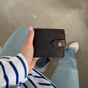 Small Wallet for Women, Personalized Leather Wallet, Leather Wallet with Coin Purse, Mini Wallet, Handmade Womens Wallet with Card Pocket image 5