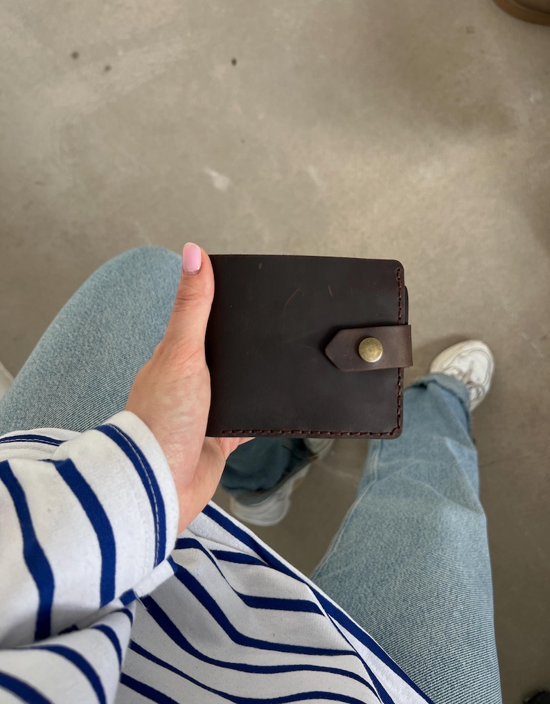 Small Wallet for Women, Personalized Leather Wallet, Leather Wallet with Coin Purse, Mini Wallet, Handmade Womens Wallet with Card Pocket image 5