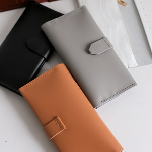 Cartera de cuero para mujer, cartera delgada de cuero con monedero, cartera de cuero hecha a mano para mujer, cartera personalizada, cartera de cuero para teléfono