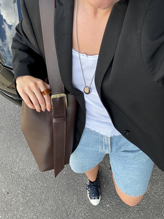 Vegan Leather Shoulder Bag, Eco Leather Hobo Bags for Women, Women's Shopper Bag like Gift, Big Shopper Bag, Handmade Tote Bag Aesthetic