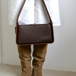 Eco Leather Shoulder Bag, Small Bag For Women,Women's Bag, Women's Gift, Shoulder Bag, Eco Leather Bag, Shoulder Bag Women, Women's Day Gift Brown Eco Leather