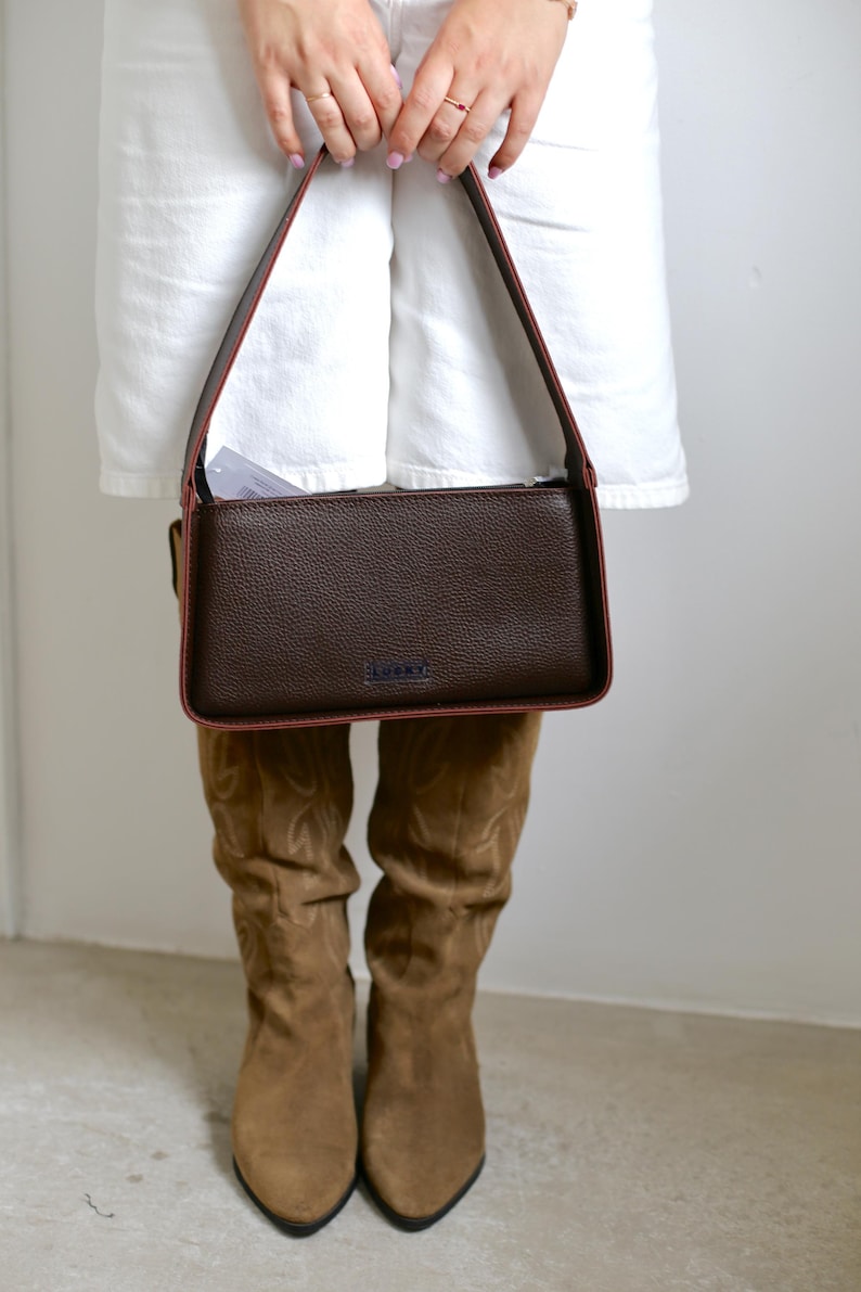 Eco Leather Shoulder Bag, Small Bag For Women,Women's Bag, Women's Gift, Shoulder Bag, Eco Leather Bag, Shoulder Bag Women, Women's Day Gift Brown Eco Leather