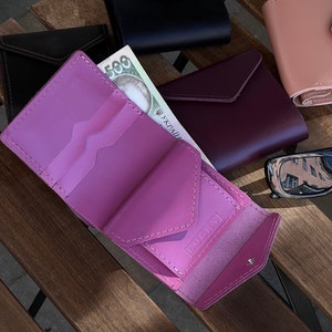 Leather Wallet for Womens,Custom Wallet with Laser Engraving,Leather Handmade Wallet with Coin Purse,Leather Purse,Mother's Day Gift