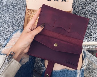 Personalized Wallet for Women, Leather Slim Wallet, Handmade Leather Wallet, Custom Womens Wallet, Women's Gift, Engraved Leather Wallet