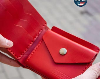 Women Wallet, Personalized Small Women's Wallet, Leather Pouch for Women, Leather Wallet with Coin Purse, Leather Wallet Mother's Day Gift