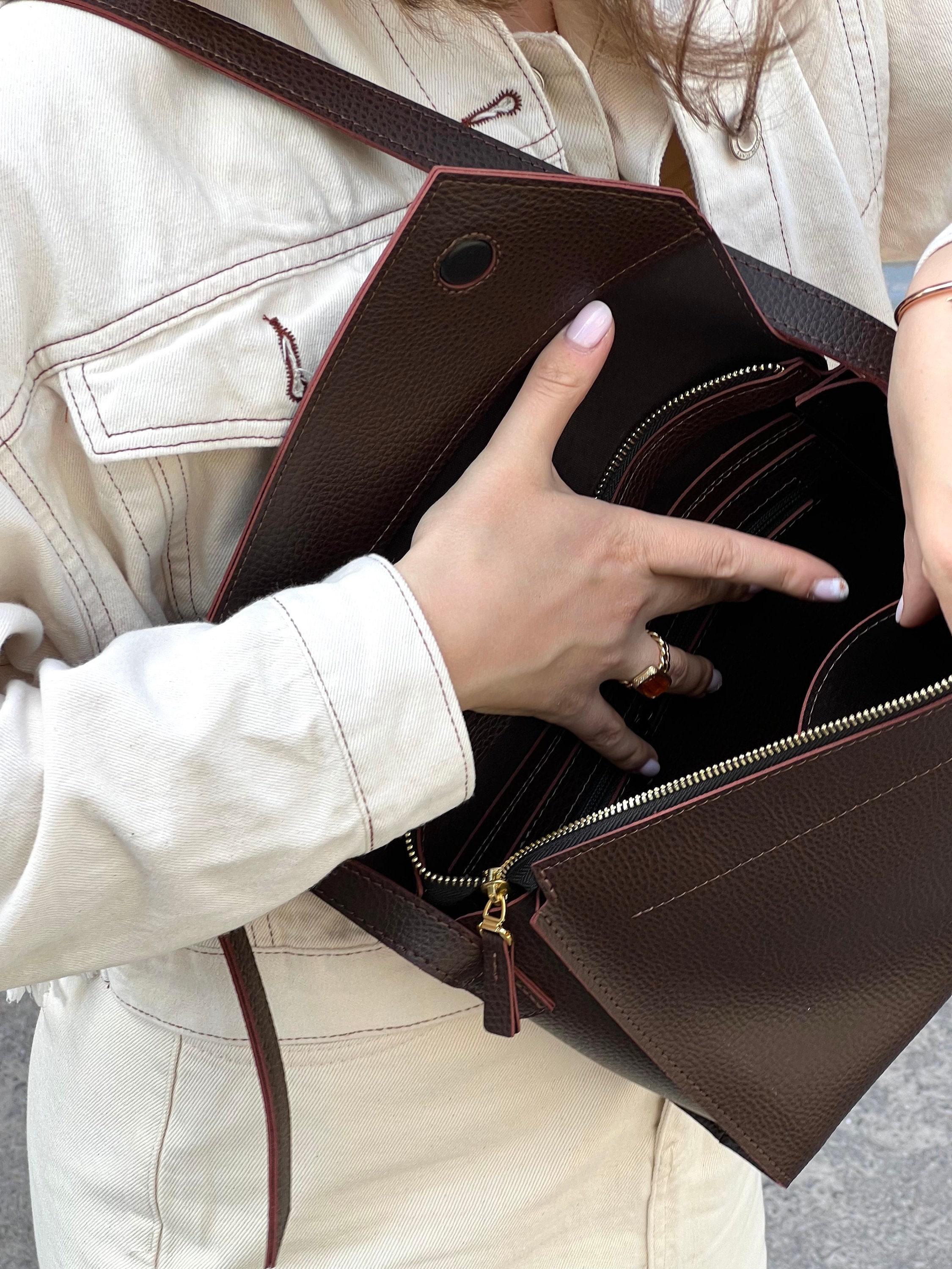 Woven Vegan Leather Bag, Custom Boat Tote, Small Eco Leather 