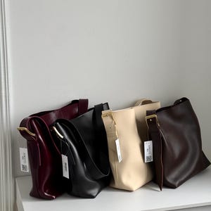 Shoulder Bag, Eco Leather Hobo Bags for Women, Vegan Leather Shoulder Bag, Women Shopper Bag, Leather Hobo Bag, Women's Gift Shoulder Bag image 5