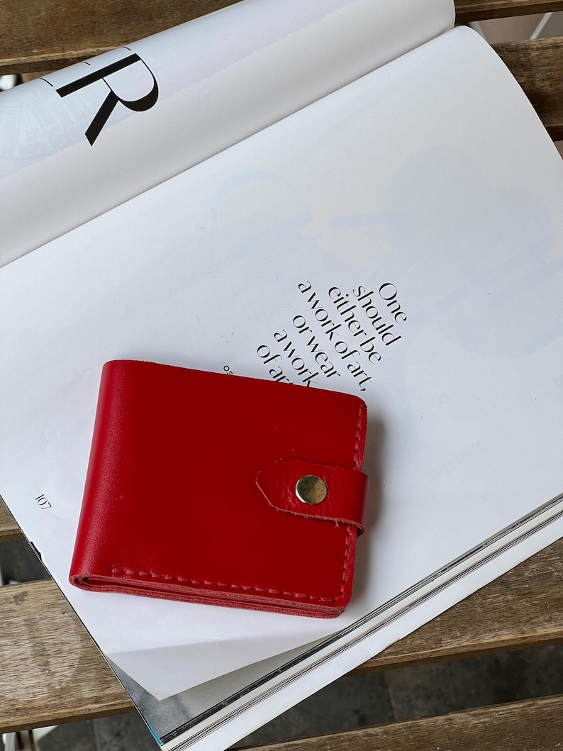 Small Wallet for Women, Personalized Leather Wallet, Leather Wallet with Coin Purse, Mini Wallet, Handmade Womens Wallet with Card Pocket image 3