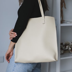 Tote Bag Women,Eco Leather Tote Bag,Eco Leather Shopper Bag,Big Shopper Bag Women,Women's Bag,Faux Leather Bag For Woman,Mother's Day Gift imagem 6