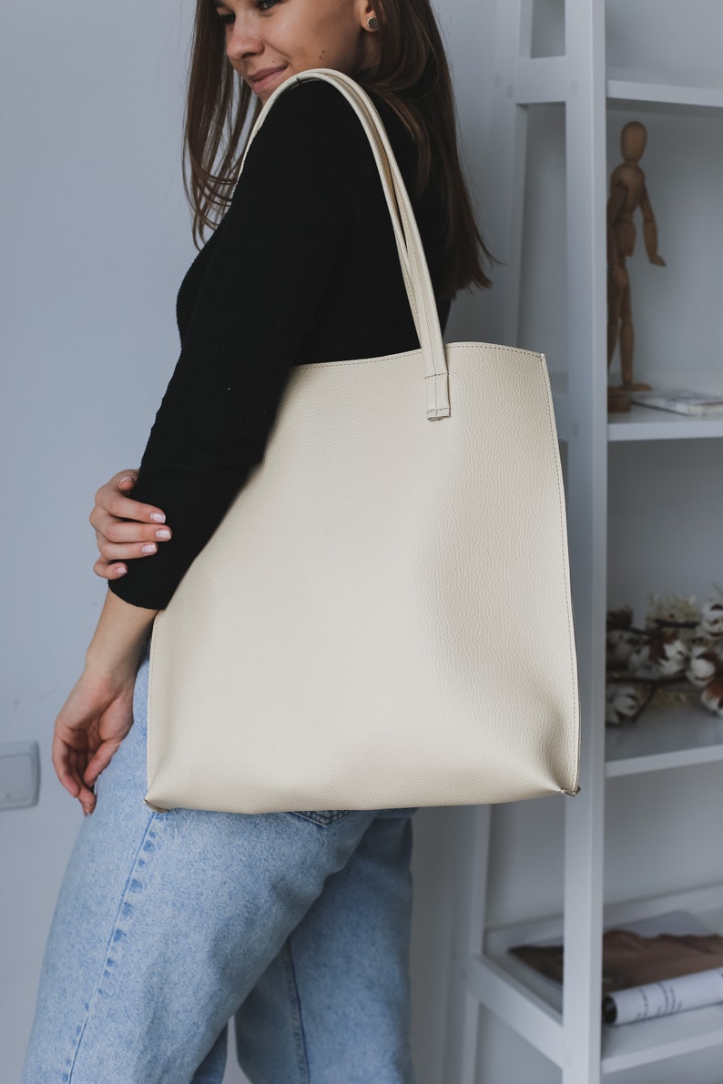 Tote Bag Women,Eco Leather Tote Bag,Eco Leather Shopper Bag,Big Shopper Bag Women,Women's Bag,Faux Leather Bag For Woman,Mother's Day Gift imagem 6
