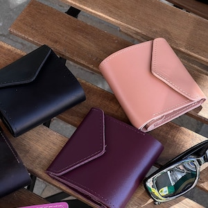 Small Wallet for Women, Women's Wallet with Laser Engraving, Personalized Bifold Wallet as a Leather Gift, Leather Purse as a Gift for Her