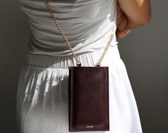 Leather Phone Bag Crossbody: Smartphone Purse for Women, Small Shoulder Purse
